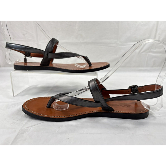 Coach Hudson Leather Sandals Women's Size 5.5 GREY Metallic - Picture 10 of 15